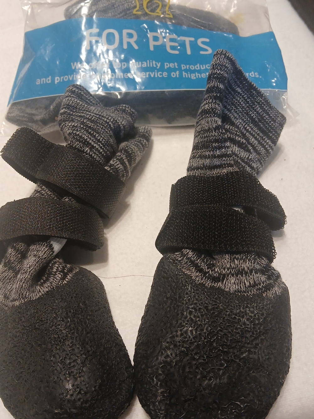 Non-Slip Dog Booties - Black and Gray